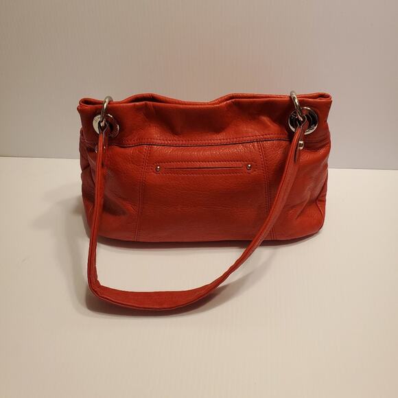 B. Makowsky Red leather Satchel Purse Bag - Picture 6 of 8